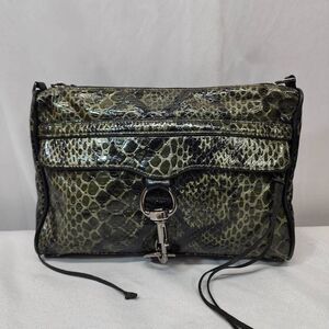 Rebecca Minkoff Snake Embossed Leather Crossbody Bag Missing Strap Clutch